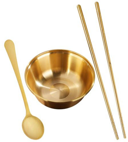 HEMOTON Vaisselle de Table avec Saladier Bol de Cuisine Laiton Bol à Soupe Cuillère à Baguettes