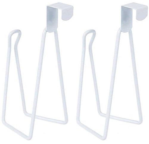 2 Pcs Over The Tank Toilet Paper Holder Metal Toilet Tissue Roll Holder Dispenser for Bathroom Storage and Organization, Holds 1 Roll (White)