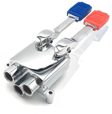 Grifo pedal 2 palancas y dos aguas. Especial Hostelería y laboratorios | Pedal instalación en suelo | Colocación en el piso debajo del fregadero | Ideal para fregaderos Industriales y Profesionales.