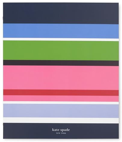 Kate Spade New York Niedlicher 2,5 cm großer Ordner, für Papier in Briefgröße 21,6 x 27,9 cm, 3-Ringbuch mit Registerkarten und Taschen, gestreiftes Drei-Ringbuch (Sunny Day Stripe)