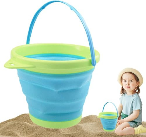 Générique Jouets de Plage à Seau Pliable,Seau de Plage Pliable - Jouer au Jouet de Seau de Plage de Sable - Jouet de Sable de Jeu en Silicone pour Jardin, Plage, Jardin, Piscine et lac