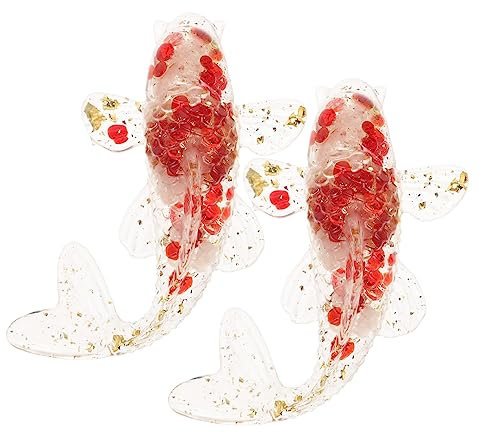 Gogogmee 2 Stück Kies Karpfen Ornamente Kristallfigur Ornament Tisch Fisch Dekor Kristall Statue Dekor Schreibtisch Kristall Ornament Kristall Fisch Figur Kleine Fische Dekoration Fisch