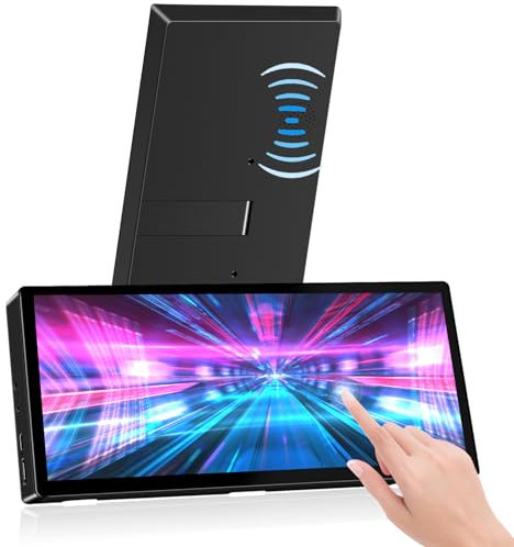 Ulrhzar Petit écran Tactile Portable de 10,3 Pouces (1920 x 720), Barre Tactile 10 Points, Double Haut-Parleur, HDMI 60 Hz, Type C, pour Ordinateur Portable Mac et PC.