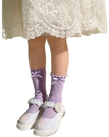 ZHOUYQX Calcetines de bebé, Calcetines de Media Pantorrilla de Malla con Encaje para niñas pequeñas, Calcetines de Rejilla para niñas pequeñas con Volantes