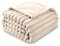 GC GAVNO CAVAILIA Ribbed Blanket Throw | Fluffy Fleece Throws For Sofas, Bed, Settee, Couch | Comfortable Extra Large Blankets & Throws | King Size 200x240 Cm | Cream