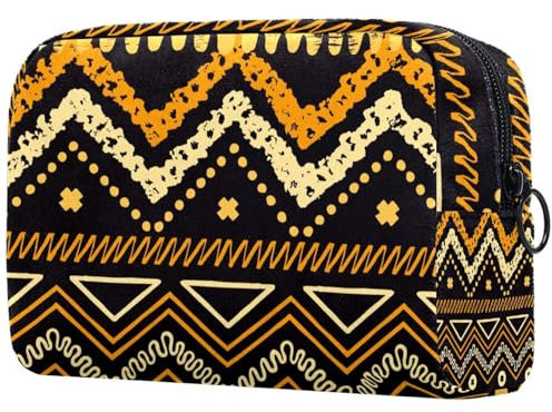Trousse de maquillage pour femme, motif tribal des Indiens américains, trousse de toilette de voyage, grande pochette de maquillage pratique avec fermeture éclair, multicolore,