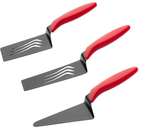 PHENOFICE 3 STK Kochspatel Pizza-wendeschale Pizza-backschaufel Pizzawender Spachtel Pizzaspachtel Wender Schneiden Und Servieren Gebäck Spachtel Pizzatransfer Pizzarad Rot Rostfreier Stahl