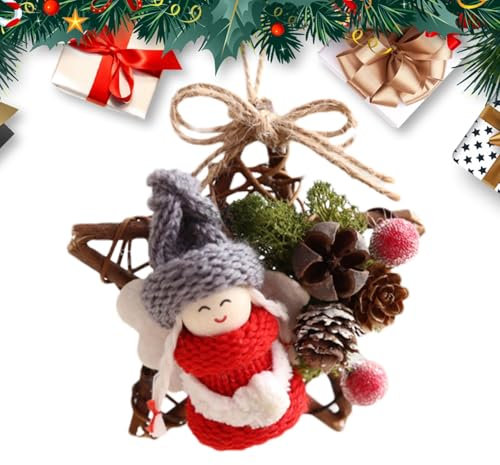 Guirlande de Noël pour porte, panneau guirlande de Noël - s Guirlande de Noël pour porte d'entrée Petite guirlande artificielle | Guirlande de porte Décoration de la maison Guirlande de porte d