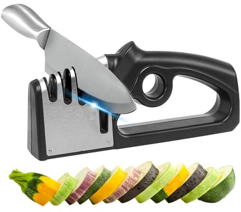 Knife Sharpener - Top Choice Global Professional Kitchen Knife Sharpener for Sharpening Chef Blades, Bread Knives, and Steel Edges