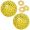 URAQT Magnetischer Akupressurball,2 Stück Igelball Massage Small und 3 Massageringe für Finger, 47 mm Magnetic Spiked Massage Ball für Stress Relief für Rücken Beine Füße Hände(Gold)