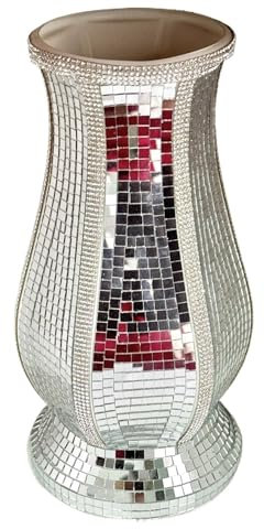 WJLYDM Vase à Fleurs en Forme de Boule Disco de 24 cm, Fait à la Main, en Miroir, for décoration de Table de Maison, Arrangement Floral de Mariage