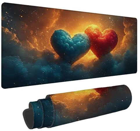Alfombrilla Ratón Amar Alfombrilla Ratón XXL 1200x600x4mm Alfombrilla Raton Gaming Nube Grande Tapete Escritorio,Base Antideslizante de Caucho Natural Mousepad,Mejora la precisión y la Velocidad A-921