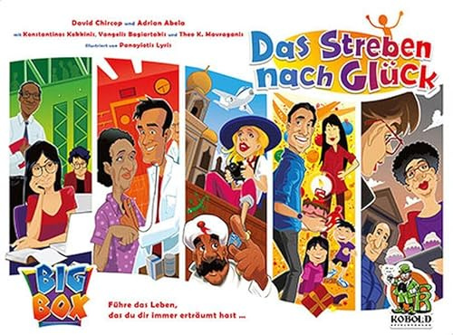 Kobold Spieleverlag Das Streben nach Glück - Big Box I Komplettset mit Grundspiel & Erweiterungen I Strategisches Lebenssimulations-Brettspiel I Familienspiel für 1–4 Spieler ab 12 Jahren