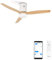 CREATE / WINDCALM S/Ventilador de techo ABS con luz blanco aspas efecto madera clara con Wifi y mando / 40W, Silencioso, Ø112 cm, 6 velocidades, 3 temperaturas de luz, función verano-invierno