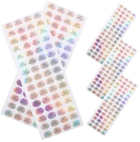 Veemoon 5Blätter Qc Passed Aufkleber Selbstklebende Für Qualitätskontrolle Langlebige Lagerprüfetiketten Für Fabriken Und Lagerorte