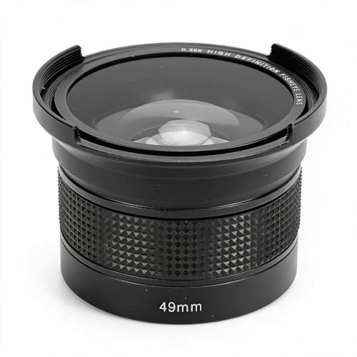 VELATEMOR Superweitwinkel Fisheye Objektiv, 2 in 1 Abnehmbarer Fisheye -Objektiv 0,35 Vergrößerung für die Fotografie (49 mm)