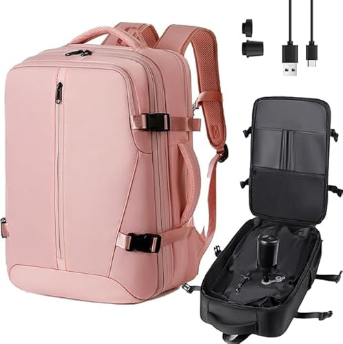 TUCVZVO Vakuum Rucksack Handgepäck Airbag Rucksack mit Vakuumpumpe – Wasserabweisender Erweiterbarer Großvolumen Anti Diebstahl Airbag Vacuum Backpack für Reisen