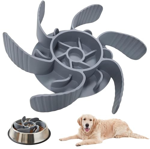 Gamelle Anti-glouton pour Chien en Silicone Alimentaire - 18cm Tapis de Repas Lent Anti-vomissement - Fixation Solide Adapté à Toutes Les Gamelles