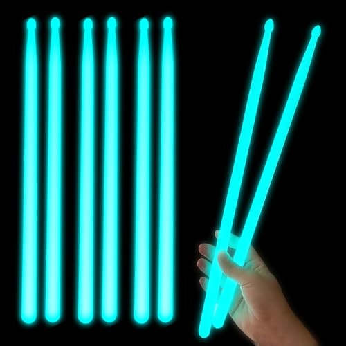 Lot de 8 baguettes de batterie lumineuses, 5A, baguettes lumineuses, baguettes lumineuses, baguettes de batterie lumineuses, pièces fluorescentes pour événements nocturnes, fêtes (bleu)