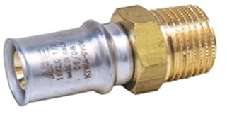 Confezione da 10 Pezzi Niples Raccordo Dritto Maschio a Pressare e Pinzare per Tubo Multistrato Acqua 1/2 e 3/4 Ø16mm Ø20mm (1/2 Ø20mm)