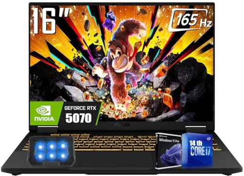 ASUS TUF F16 Gaming Laptop, NVIDIA GeForce RTX 5070, Intel Core i7 Processor 14650HX(Upto 5.2 GHz), 16 WUXGA 165Hz Display, 16GB DDR5, 1TB PCIe SSD, Wi-Fi 6E, w/Res Cooler, Windows 11 PRO