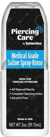 Tattoo Goo Blue Wave Saline Cleansing Solution - All Natural Sterile Rinse for Piercings