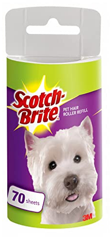 3M Scotch-Brite Pet Hair & Lint Roller Refill, 70 Sheets, Works Great On Pet Hair