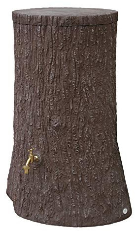 Regentonne rund Regenwassertank Little Tree 250 Liter Farbe braun aus UV- und witterungsbeständigem Material. Regenfass BZW. Wassertank mit kindersicherem Deckel und hochwertigen Messinggewinde