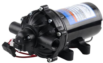 Everflo EF5500-BOX 5.5GPM 12V Diaphragm Pump-1/2 FNPT Connection, 5.5 GPM, Black