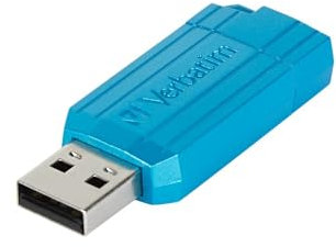 Verbatim Clé USB Pinstripe 32Go I USB 2.0 I Memory Stick USB I pour Laptop Ordinateur Portable ultrabook TV autoradio I Stick USB 2.0 I Clé USB avec mécanisme Poussoir I Bleu caraïbes