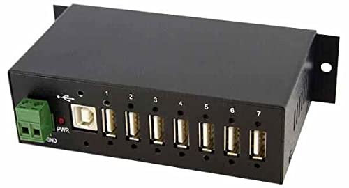 StarTech.com Concentrador USB Industrial de 7 Puertos Industrial Montable y Robusto Industrial 7 Puertos USB Hub