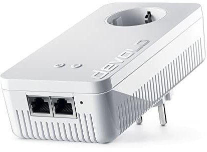 devolo 9383 WLAN Powerline Adapter, dLAN 1200+ WiFi ac Erweiterungsadapter -bis zu 1.200 Mbit/s, Mesh WLAN, WLAN Steckdose, 2x Gigabit LAN Anschluss, weiß
