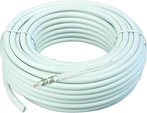 Schwaiger Koaxial-Installationskabel (25 m, 4-Fach, 135dB) weiß