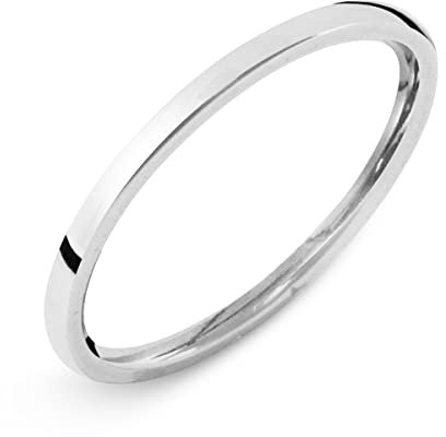 Soul-Cats Klassische Ring aus Edelstahl für Damen und Herren, Silber, hochglanzpoliert, Ø 19 mm, Breite: 1,5 mm