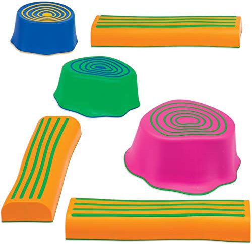 edxeducation Step-a-Trail | 6 Piece Backyard Obstacle Course for Kids | Indoor and Outdoor | Build Coordination and Confidence | Physical and Sensory Play