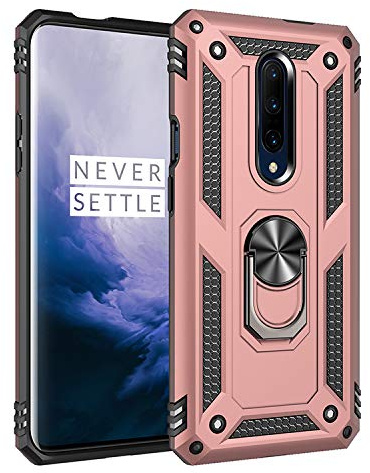 BestST Hülle für Oneplus 7 Pro, 360 Grad Drehbar Ringhalter mit Magnetischer Handyhalter Auto Handyhülle für Oneplus 7 Pro- Rosegold
