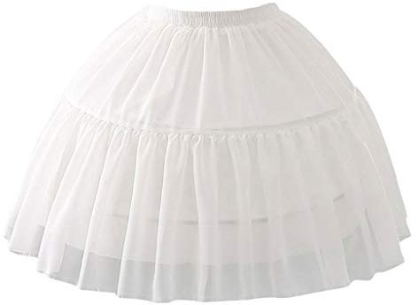 only y Vintage Petticoat, Hochzeit, Reifrock, Reifrock, für Damen, Mädchen, kurz, 2 Reifen, 2 Lagen, Weiß