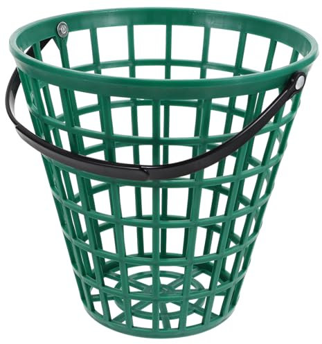 BESPORTBLE Golf Ball Bag Golf Ball Collector Basket Ball Golf Storage Golf Club Organisers Golf Ball Basket with Handle, Golf Ball Basket with Handle, Holds 75 Balls, Durable Nylon, Green