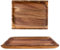 THE CHEF COLLECTION, Plato de Madera de Acacia Natural, 32x26x2,5 cm, Centro de Mesa Decorativo Salon, Platos de Madera, Bandejas Decorativas, Bandeja Madera Rectangular, Platos Decorativos