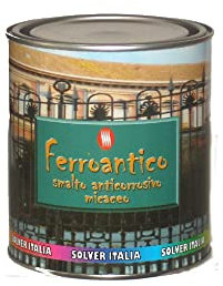 SMALTO ANTICHIZZATO FERROMICACEO FERROANTICO GRANA GROSSA LT 0.75 DIRETTAMENTE SU RUGGINE (VERDE MUSCHIO)