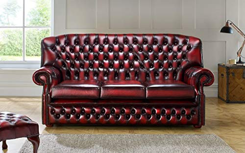 jvmoebel Hohe Rückenlehne Chesterfield Leder Sofa Couch Sitz Garnitur 3 Sitzer Polster