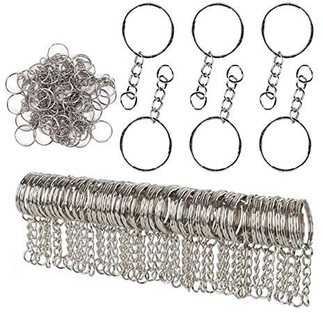100PCS Metal Keyring Blanks Split 25mm Sliver Key Chain Rings Kit for Home Car Keychains, Lanyards, Gifts and Other Crafts Jewelry Making,Keyring Rings