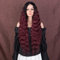 Style Icon Perücke mit Filmansatz Super Lange Lace Front Wigs für Frauen Kunsthaar Wasserwelle Perücken mit Mittelscheitel Damen Wig 76cm Kunstfaser synthetische Faser (Ombre Red)