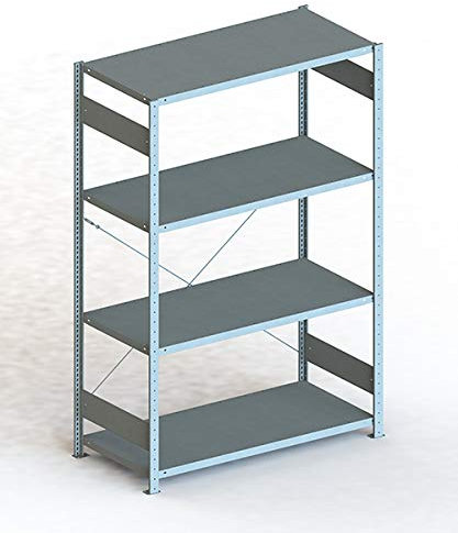 Steckregal aus Metall - Stecksystem Lagerregal 200 x 130 cm - 60 cm tief verzinkt - Fachlast 230 Kg