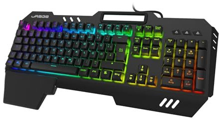 uRage Gaming-Keyboard Exodus 800 Mechanical, schwarz, reaktionsschnell, mechanische Tastatur, Night-Vision-Mode, voll programmierbar, Full Anti-Ghosting mit N-Tasten-Rollover, 47 x 24 x 3 cm