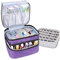 Essential Oil Box, Double-Layer Essential Oils Carrying Case, 30 Bottles Portable Essential Handle Bag Organiser, for Aromatherapy Oils and Accessories 25 * 22 * 15.5cm (Purple)