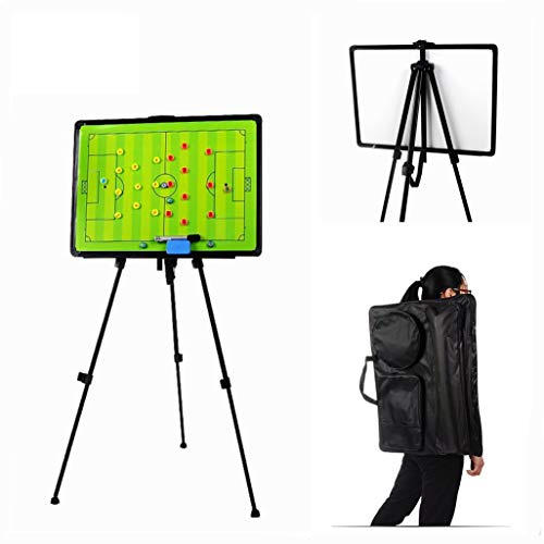 Joyeee Magnetic Coaching Board with Stand, 60 x 40 cm Extra Large Soccer Tactics Board with Magnetic Marker, Pen, Dry Eraser, Tripod Stand and Carrying Bag, Pro Football Training Equipment Tool