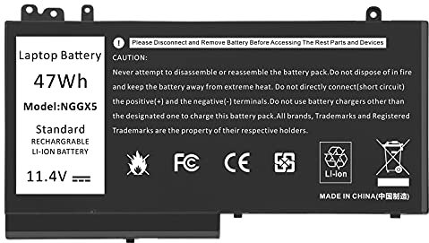 ASUNCELL 11.4V/47Wh NGGX5 Batterie pour Dell Latitude E5270 E5470 E5570 P48F001 Precision M3510 Series NGGX5 954DF 0JY8D6 JY8DF 6MT4T W9FNJ XWDK1 NCVW8 RDRH9 XKWC7 53VJ6 451-BBUM BBUJ BBUJ BBUL