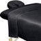 ForPro Professional Collection 3-teiliges Premium-Massagelaken-Set, Mikrofaser, schwarz, Ultraleicht, Flecken- und knitterfrei, inklusive Massage-Flachbett und Spannbetttuch und