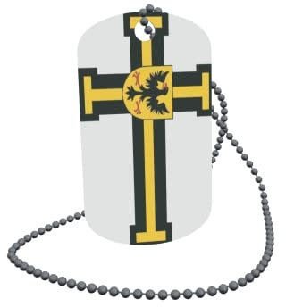 U24 Dog Tag Erkennungsmarke ID Tag an Kette Flagge Deutscher Orden Hochmeister Alu 30 x 50 mm
